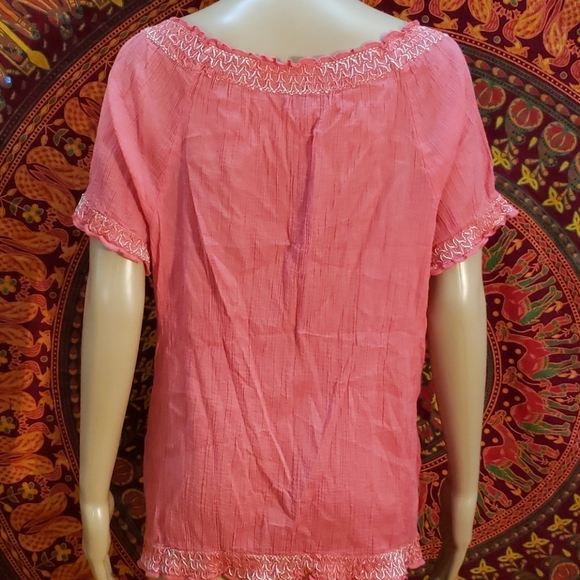 Boho cotton gauze embroidered top XL - Picture 2 of 4